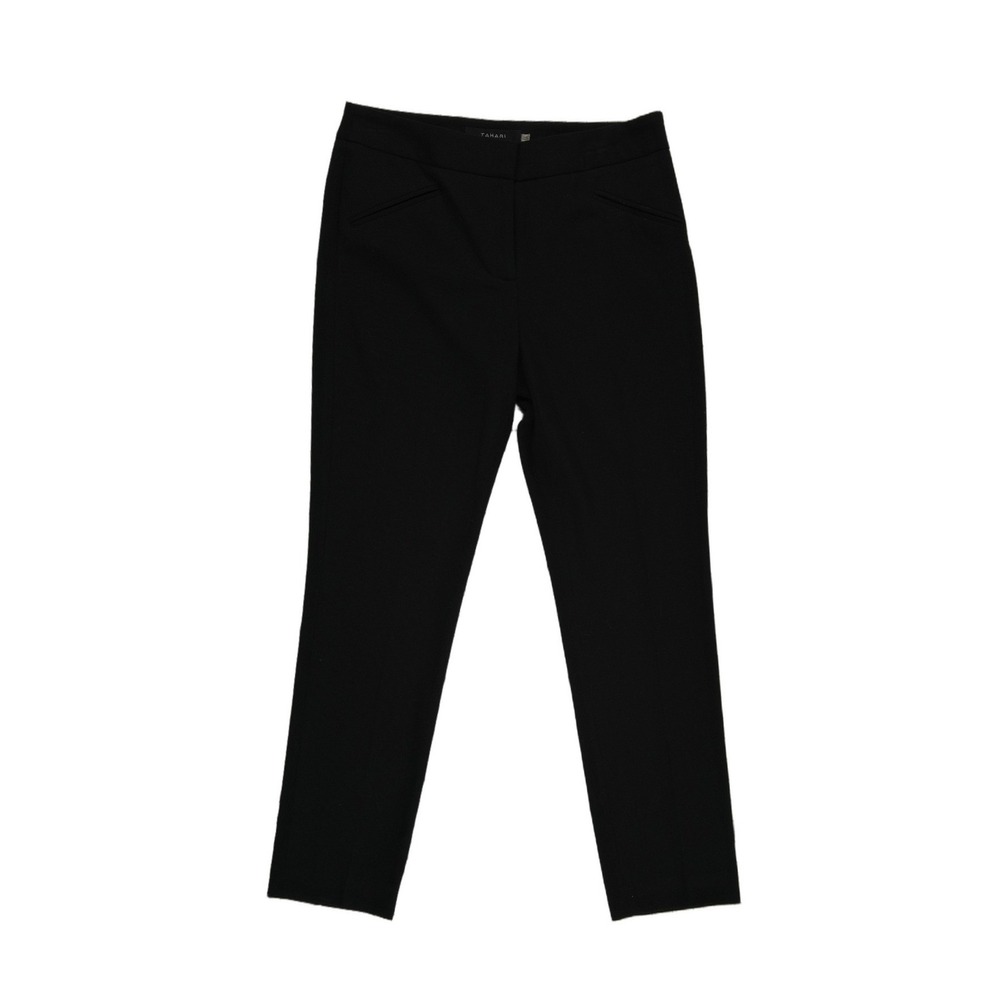 Tahari Dress Pants Women's Size 4 Black Slim Straight Mid Rise Levine‎